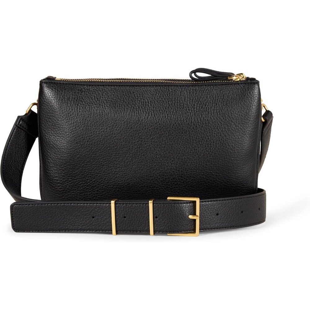 Women's Faux Leather Crossbody Bag Small Compact Adjustable Strap Purse